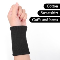 Black 4×3.7 Inch Cotton Stretch Knit Rib Cuff Tubular Jacket Extension