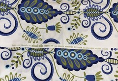 MICHAEL MILLER “LARGE WHIMSY DOOZIE” DC-4094 Blue & Green Pillow & Maxfield 1yd