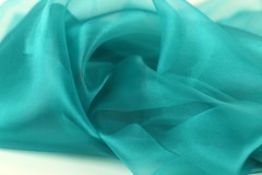 Blue Crystal Organza Fabric by the Yard, Sheer Shimmer Organza for Dresses