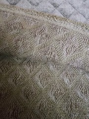 Vtg heavy high end quilted sage chenille upholstery fabric 36″ x 50″
