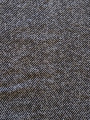 wool blend fabric 5+ yards LARGE HERRINGBONE TWEED black white 60 wide material