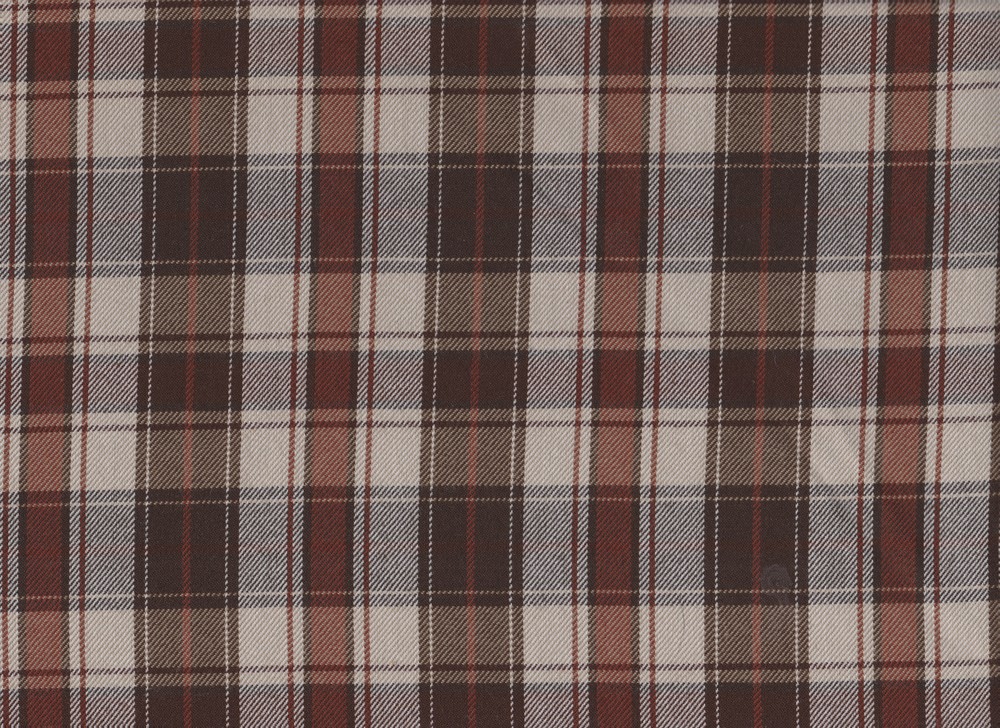 Brown Check Polyester Viscose Fabric (150cm wide)
