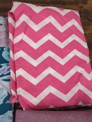 Lot of Fabric, Pink & Purple, Floral and Chevron, 1lb 4oz