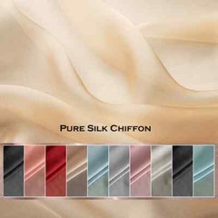 55” Wide By Yards Plain Pure Silk Chiffon Fabric Dancing Wedding Silk Flowly