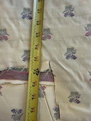Vtg Floral Sprigs Jacquard Golden Yellow Decorator Textured Heavy Fabric 72×55
