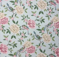 COVINGTON ALBA ROSE GARDEN BIRD FLORAL VINE MULTIUSE LINEN FABRIC BY YARD 54″W