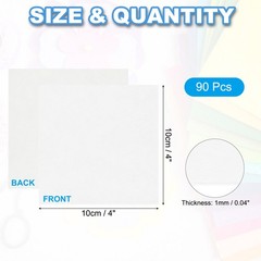 90 Pcs 1mm Thick 4″x4″ Self Adhesive Felt Fabric Sheets, White