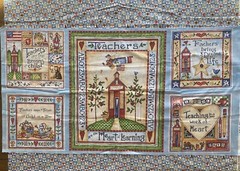 A Work of Heart Teacher Fabric Shelly Rasche MMFab 2 Yards Plus 1 Fabric Panel