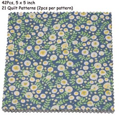 42 PCS Green Cotton Charm Pack Fabric Squares 5×5 Inch Quilting Sewing Craft