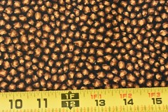 By 1/2 Yd, Gold & Brown Print on Black Quilt Cotton, P6499