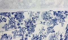 COVINGTON M MUSEE BLUE FRENCH TOILE ANIMAL COTTON MULTIUSE FABRIC BY YARD 54″W