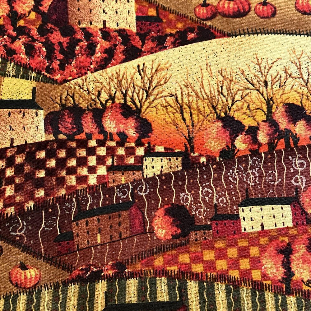 Autumn Scenic Country Fields Pumpkins Trees Barns Mary Beth Baxter 1.8 Yards