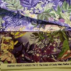 Sparkly Night Fairies Fabric Purple Cicely Mary Barker Michael Miller 1 Yard