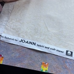 1 yd cut cotton fabric – 109″ wide – White on Cream Filigree Print – Jo-Ann’s