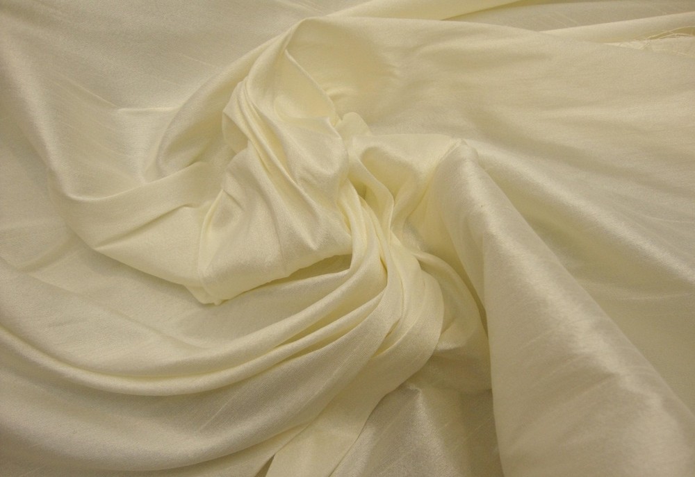 Shantung Vanilla Drapery wedding Silk Faux Dupioni Solid home decor Fabric