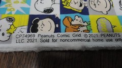 Peanuts Worldwide 2021 Flannel Fabric Checks Comic Grid 1 yd x 44″Snoopy & Gang