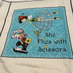 Sewing Theme Fabric Panel Squares, Pillow Fabric Squares