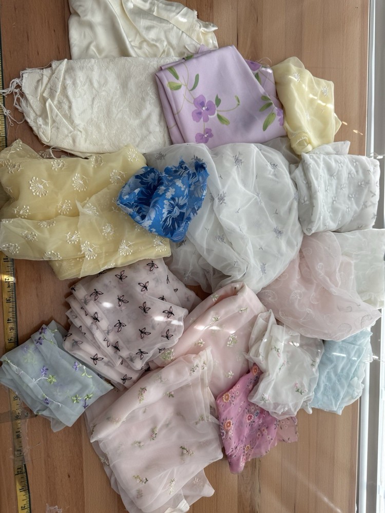 Bag Of Sheer Fabric Remnants ~ Less Than 1 Yd Pieces