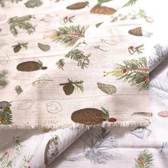 Woodland Pine Foliage Cotton Fabric 44″x36″ Precut Yard Rustic Woodgrain