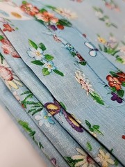 MMFab Blue Floral Butterfly Print Cotton Quilting Sewing Fabric 44″ X 5.1yds