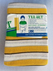 Vtg 70s Tee Set Fabric Wholesale Lot 7pc Deadstock Knit Ribbing NOS Stripe Solid