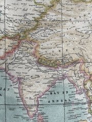 1/2 Metre (20”) Textiles Vilber World Map Wide Width Fabric Made In Spain