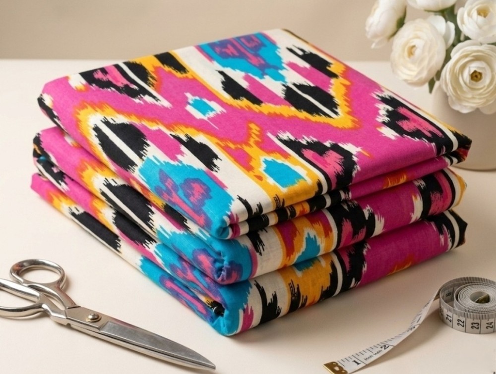 Indian Print Cotton Fabric for Dressmaking Handmade Soft Sewing Cloth