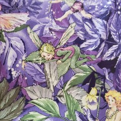 Sparkly Night Fairies Fabric Purple Cicely Mary Barker Michael Miller 1 Yard