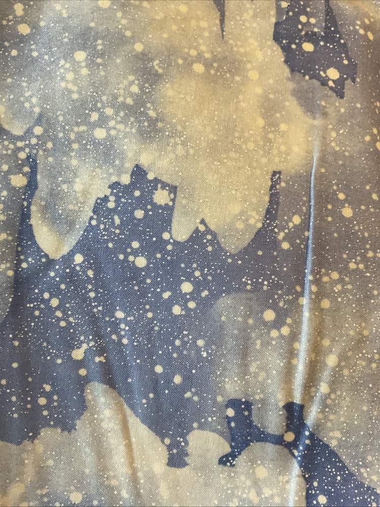 1+ Yard Length Cotton Fabric Blue Background Mottled Pattern