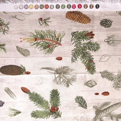 Woodland Pine Foliage Cotton Fabric 44″x36″ Precut Yard Rustic Woodgrain