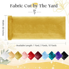 Sheer Organza Fabric by the Yard, 1 Yard X 60 Inch Wide Bridal Gold Organza Tull