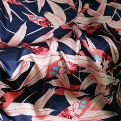 1 Yard Soft Silky Satin Fabric floral charmeuse Material Lining Scarf Textile