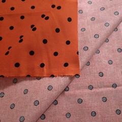 Halloween Swiss Dot Cotton Fabric 44″x36″ Precut Yard Black Orange Dot