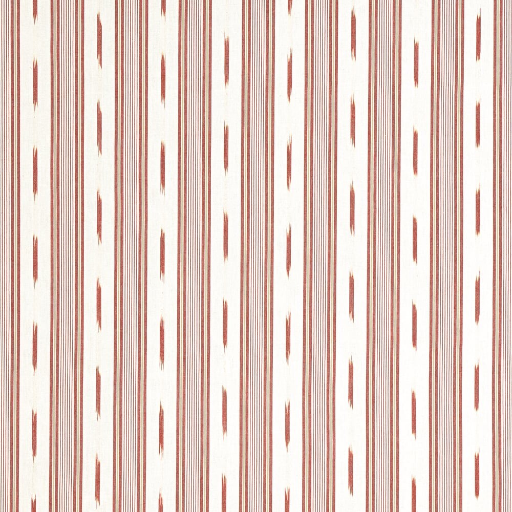 Thibaut Cotton Warp Print Ikat Fabric- Odeshia Stripe / Sunbaked 0.95 yd W781309