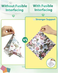 Woven Cotton Iron-On Fusible Interfacing: 44 Inch X 2 Yards White Lightweight 10