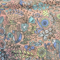 Joann Exclusive Bird Floral Flannel Fabric 44×32″ Peach Nature Boho Print Soft
