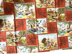Vtg House ‘N Home Fabrics Screen Print #191A Ducks & Birds 1 Yd 34.5 In X 44” W