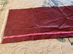 Faux Leather Red Floral Embossed Cowboy Vinyl Western Tooled Upholstery Remanant