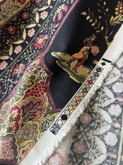 Turczyn Bloomcraft Jacobean Cotton Fabric Black Chinoiserie Pastoral 54×98”