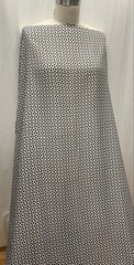 100% Silk Batiste Interlocking Polka Dot Black White Fabric By The Yard 54Wide
