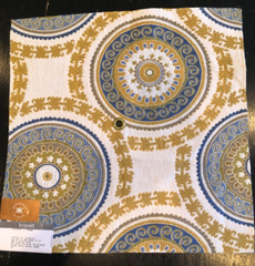 KRAVET Suzani in Blue & Gold 17 1/4 x 17 1/2″ Woven Fabric Sample