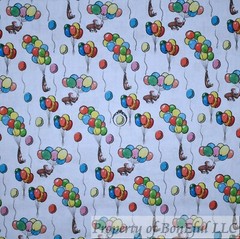 BonEful Fabric FQ Cotton Quilt Blue Curious George Monkey Ice Cream Donut Candy