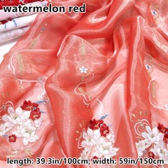 Classic Flower Embroidery Chiffon Fabric Skirt For Sewing And Crafts