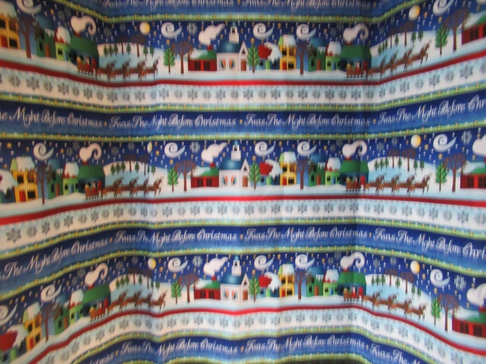 “Twas the Night” AVLYN INC. STRIPED Christmas Fabric Cotton SBTYX44 NEW