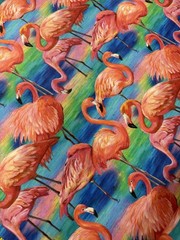 Fabulous Flamingos Allover Blue – Paintbrush Studio Cotton Fabric