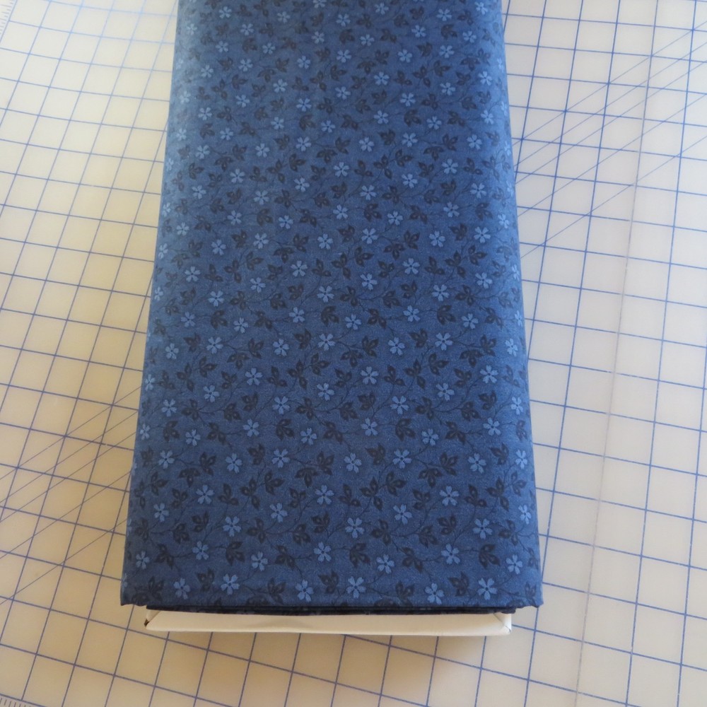 Yard, Tiny Blue Floral on Navy Cotton $3.99 Ships Any Amount Of Fabric.