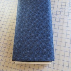 Yard, Tiny Blue Floral on Navy Cotton $3.99 Ships Any Amount Of Fabric.