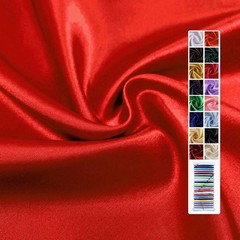 FANOMMI Red Satin Fabric 60 Inch x 5 Yards Silky Charmeuse for Wedding Table