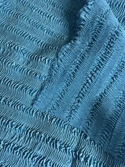 Teal Blue Directional Polyester Blend Fabric 4 Yards 44″ Wide One Way Stretch