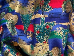 Christmas Fabric Lot of Cut Cloth – 1 Pound 11 Ounces – About 6 Plus Yards